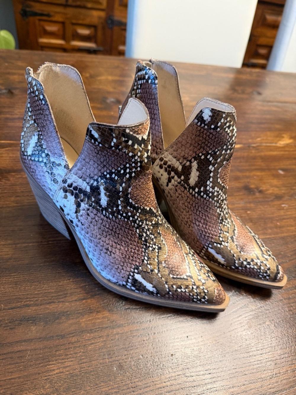 Vince Snake Print Boots